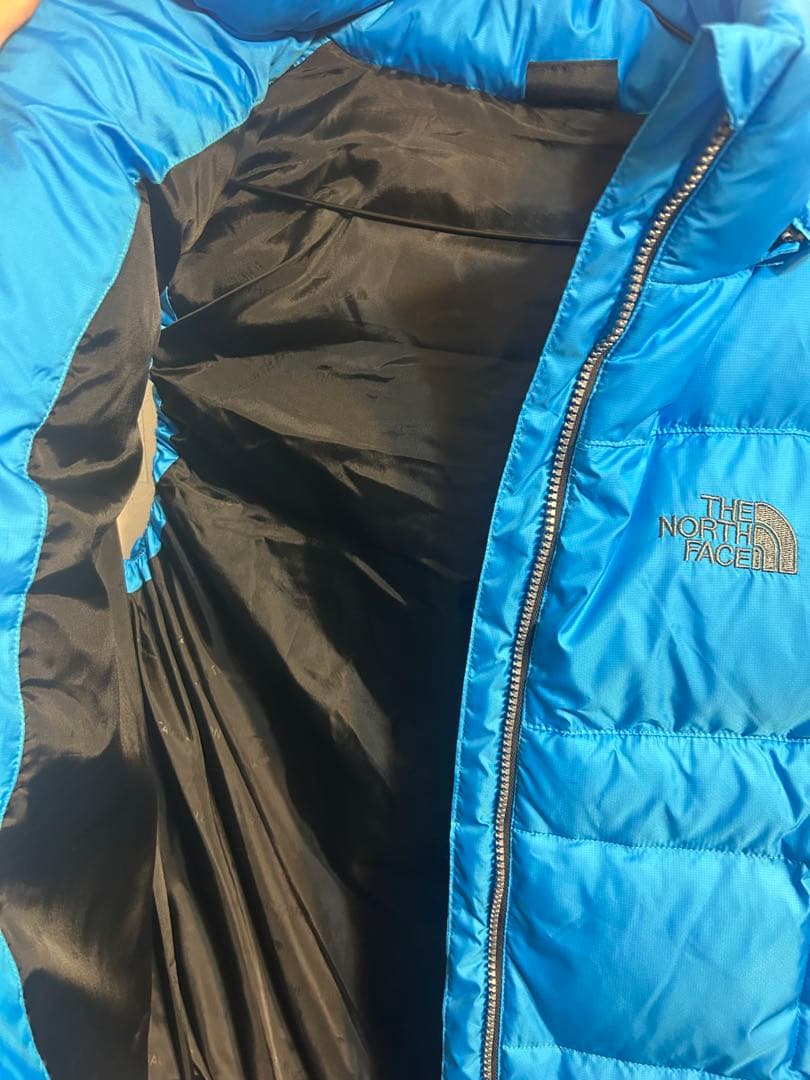 THE NORTH FACE フード付きダウンベスト 青
