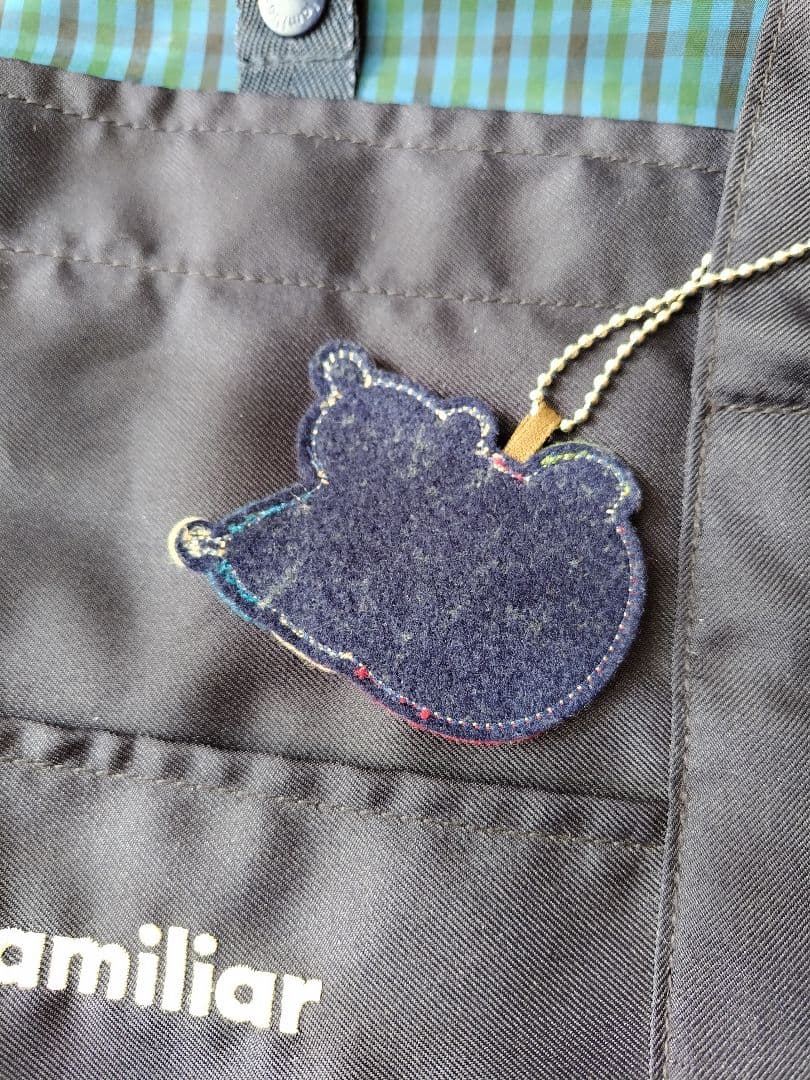 【ファミリア】美品　マザーズバッグ　グリーン　ネイビー