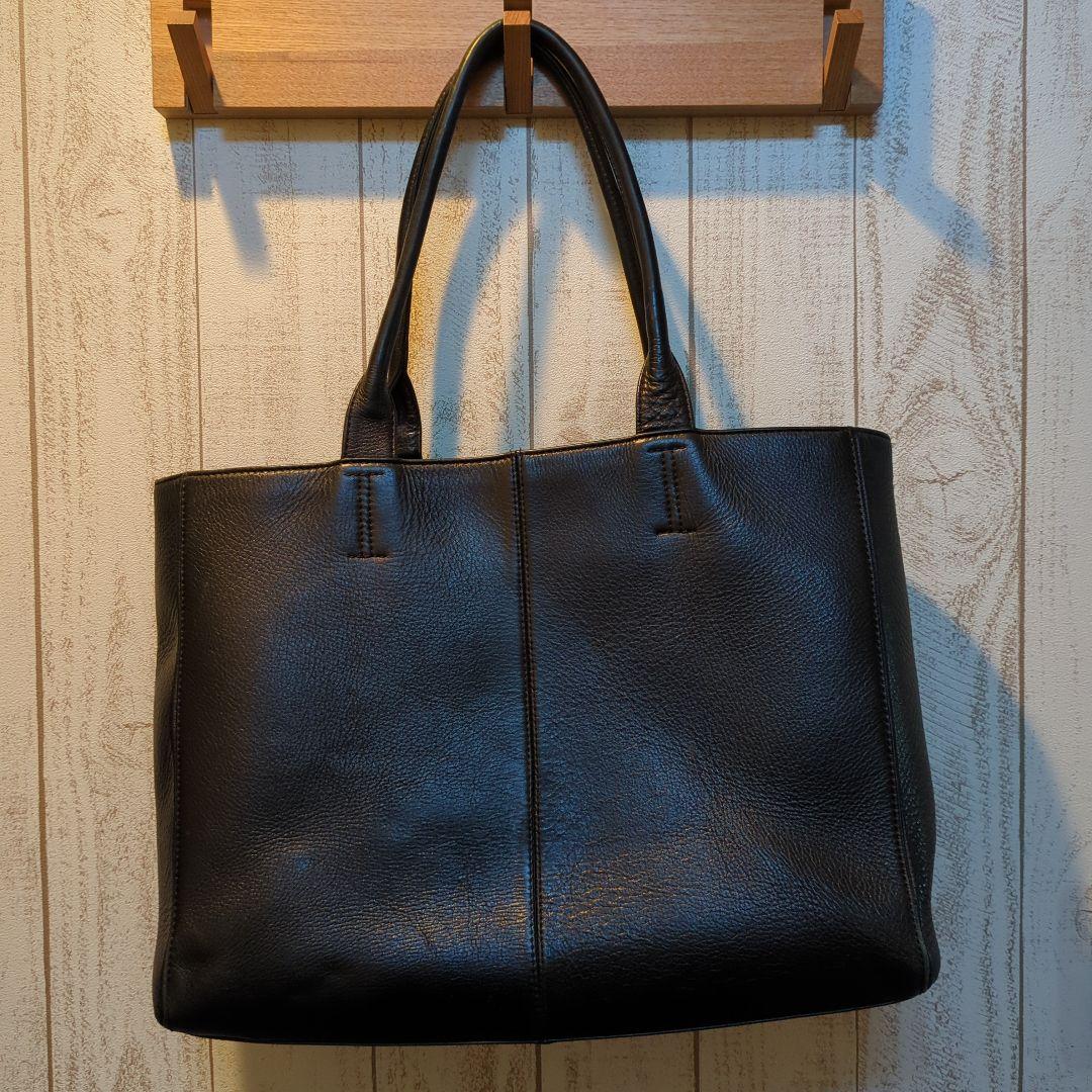 黒レザートートバッグ A4収納