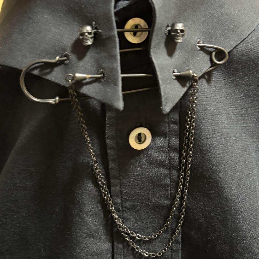 ★激レア ピンホールスカルシャツ 06AW Noir期 ナンバーナイン　ドクロ