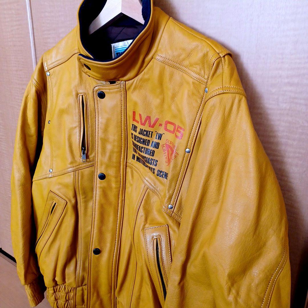 【希少】THE BIKE Daito オールレザーライダース イエロー Lサイズ