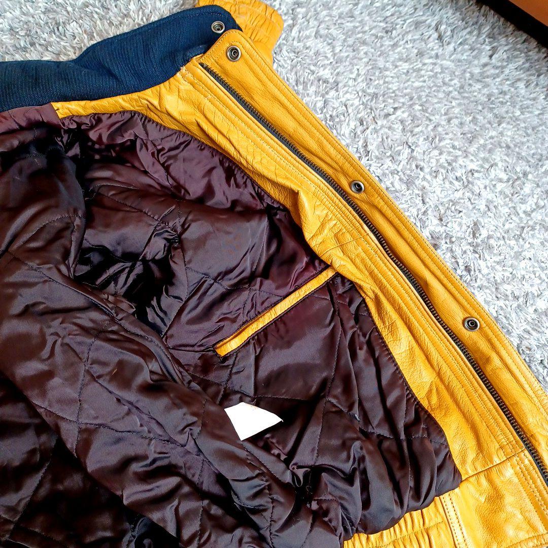 【希少】THE BIKE Daito オールレザーライダース イエロー Lサイズ