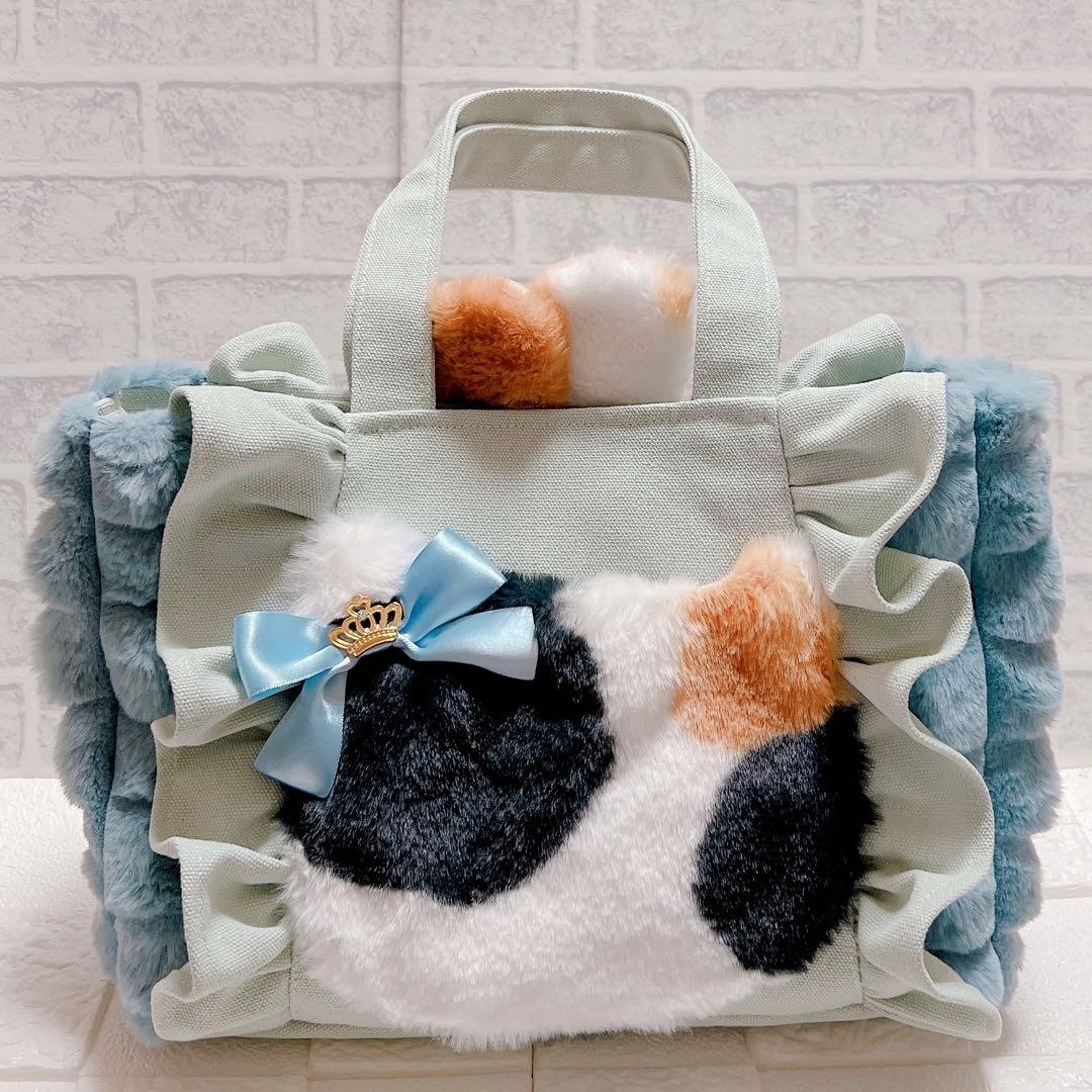 コヤンイサムチョン ヒョウ柄 猫 フリルトートバッグ うさ耳