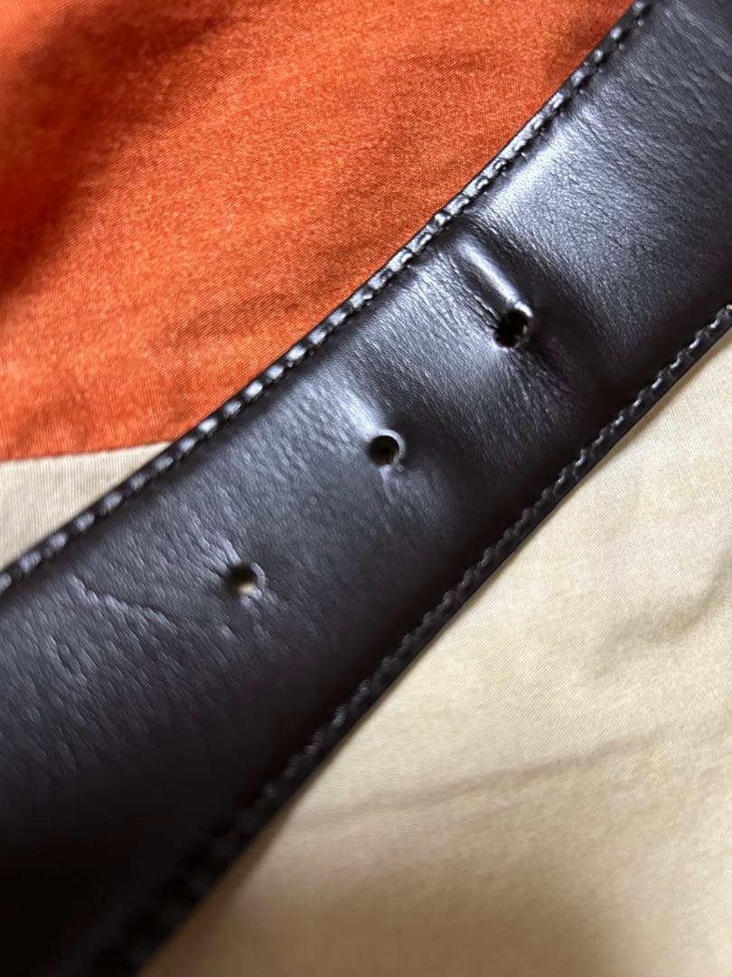 GUCCI 白色 レザー ベルト　34