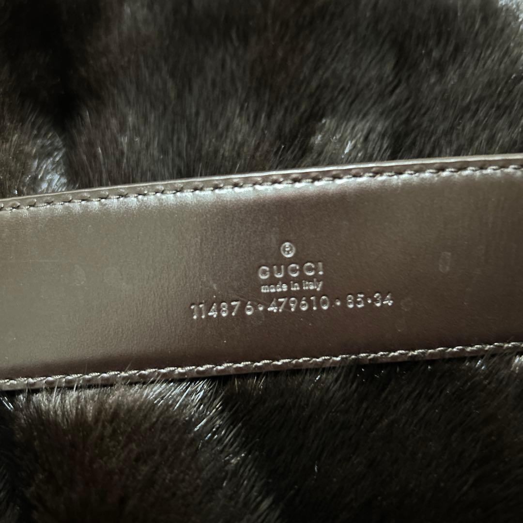 GUCCI 白色 レザー ベルト　34