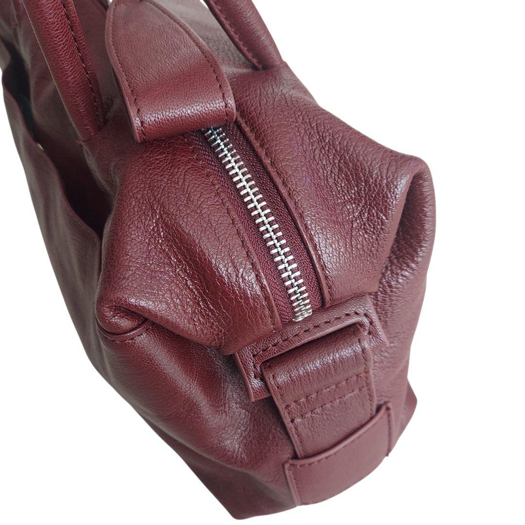 人気✨イアパピヨネ　ロングハンドル　ボストンバッグ　ボルドー