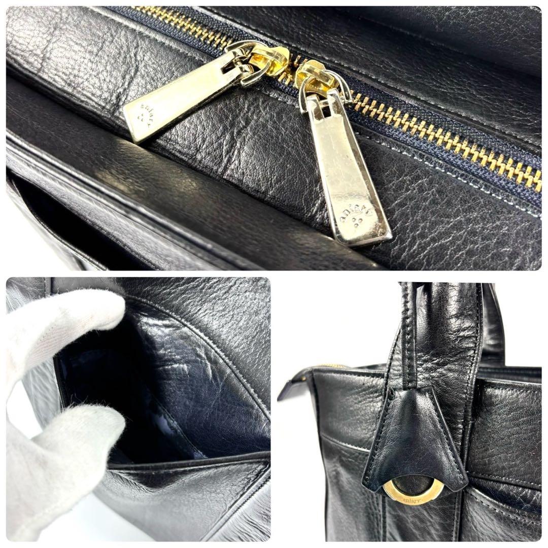 ✨美品✨アニアリ トートバッグ アンティークレザー A4可 カモフラ ブラック