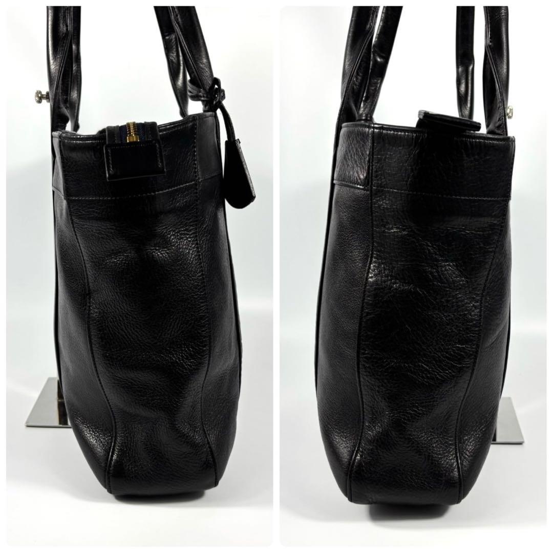 ✨美品✨アニアリ トートバッグ アンティークレザー A4可 カモフラ ブラック