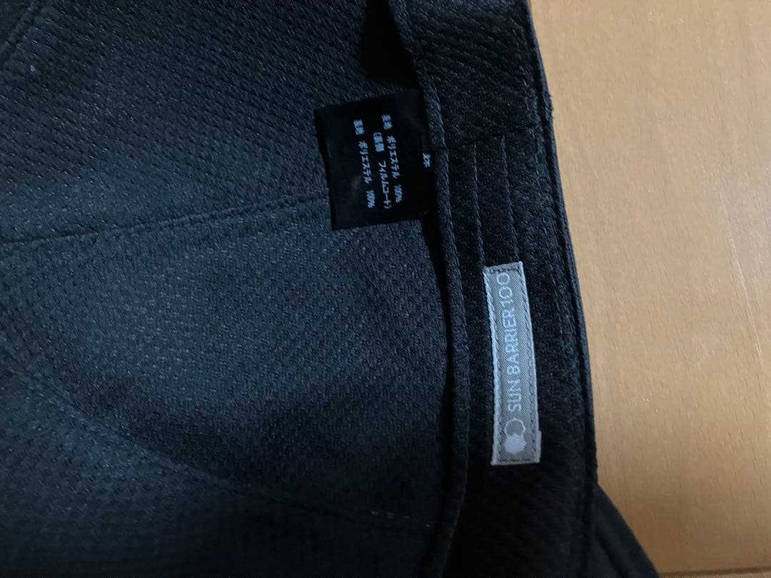 サンバリア100 ワイドキャップ&ハットストラップ　黒色　Mサイズ