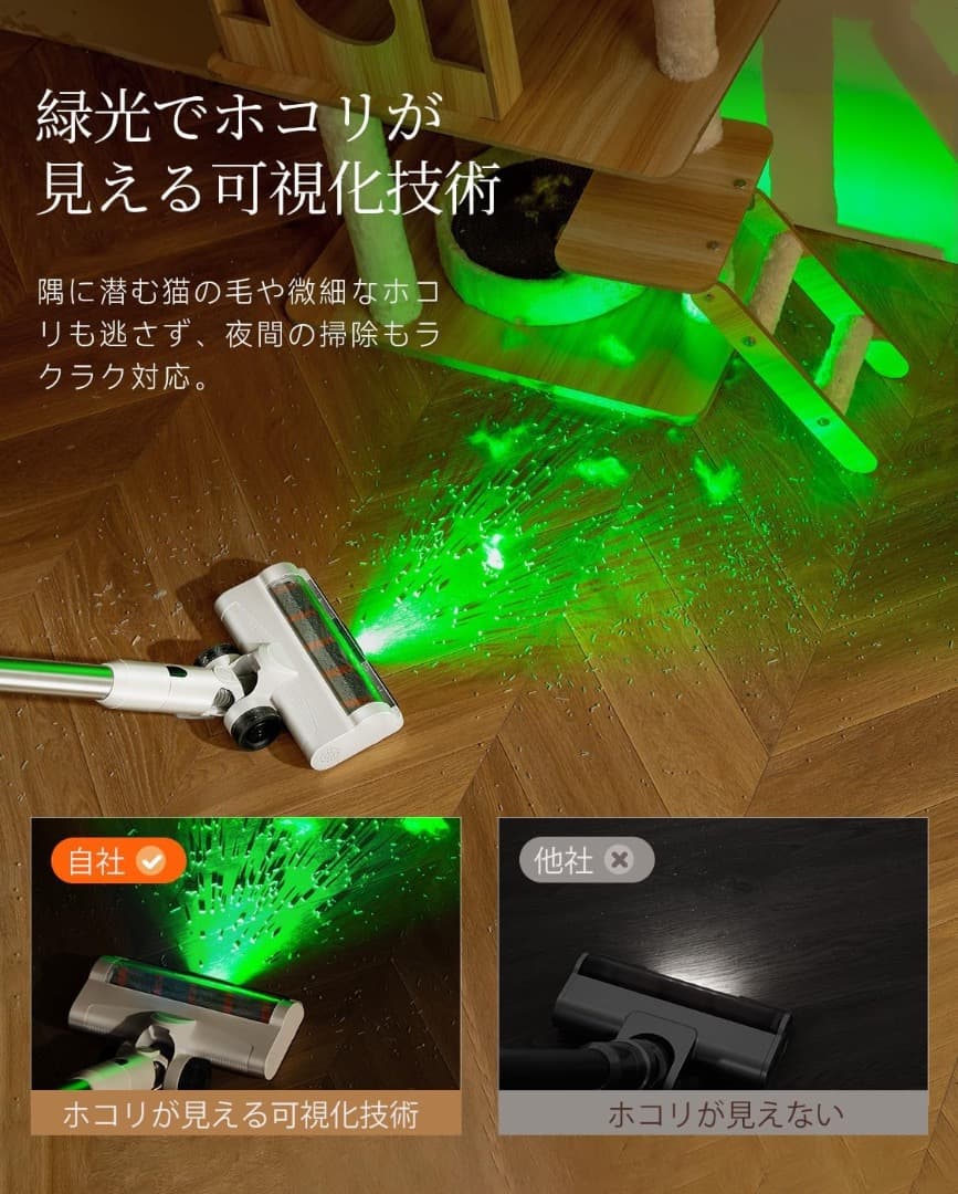 新品✨コードレス掃除機 超強力50kPa吸引 全自動ゴミ収集 軽量　静音設計