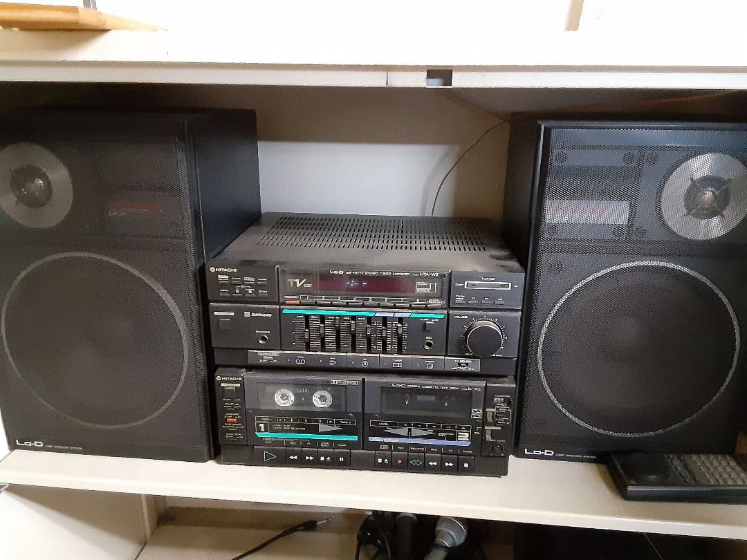 HITACHI　カセットデッキ　カラオケセット