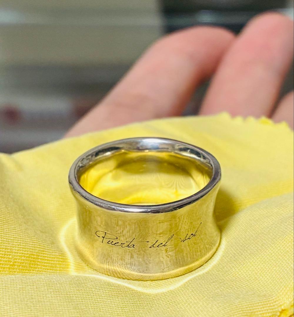 【美品】プエルタデルソル リバースオーバル リング 19号 シルバー