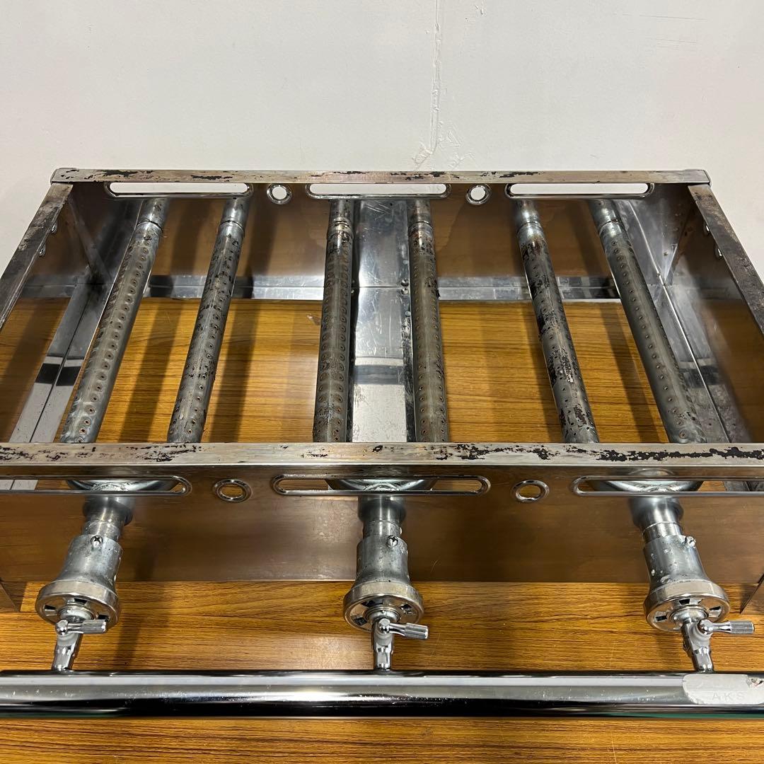 AKS たこ焼き機 3連銅板 プロパンガス用 LPガス 54個焼き