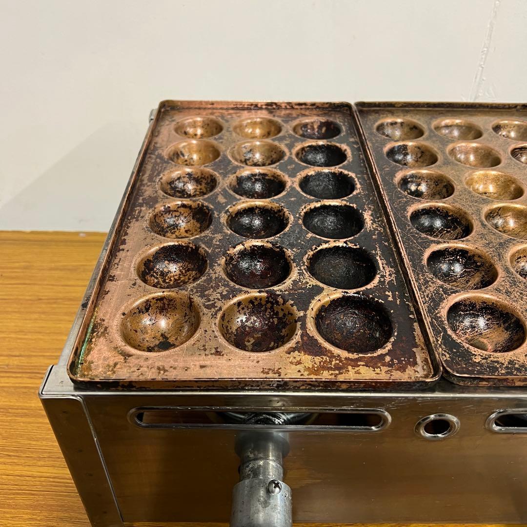 AKS たこ焼き機 3連銅板 プロパンガス用 LPガス 54個焼き