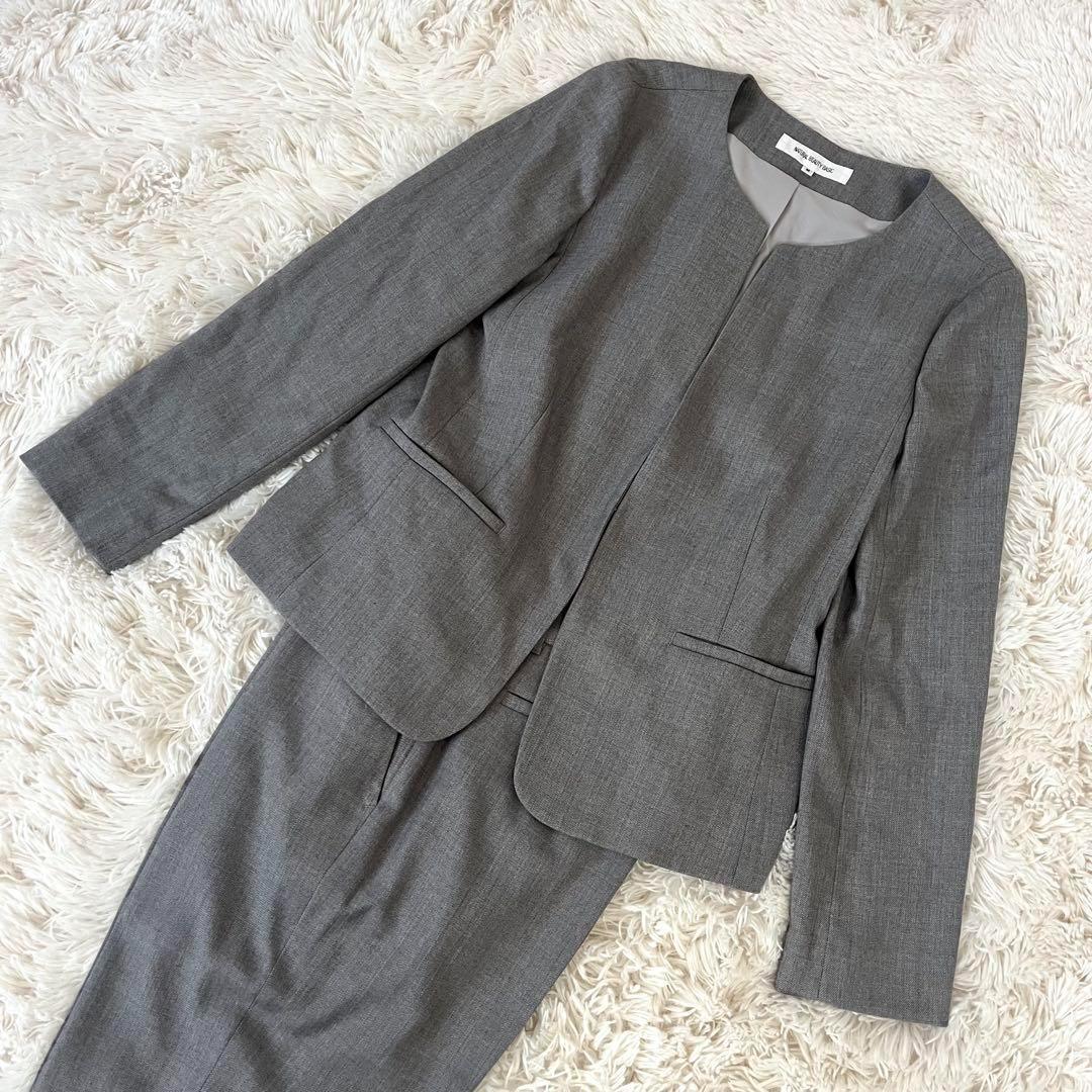 美品 ナチュラルビューティーベーシック　スーツ　セットアップ グレー M