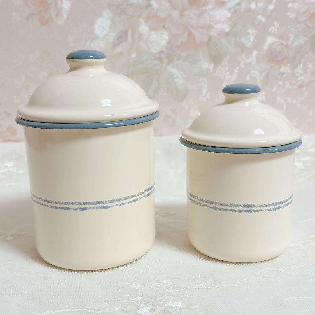 2個セット imane シャルロット 琺瑯キャニスター SとMサイズ imane