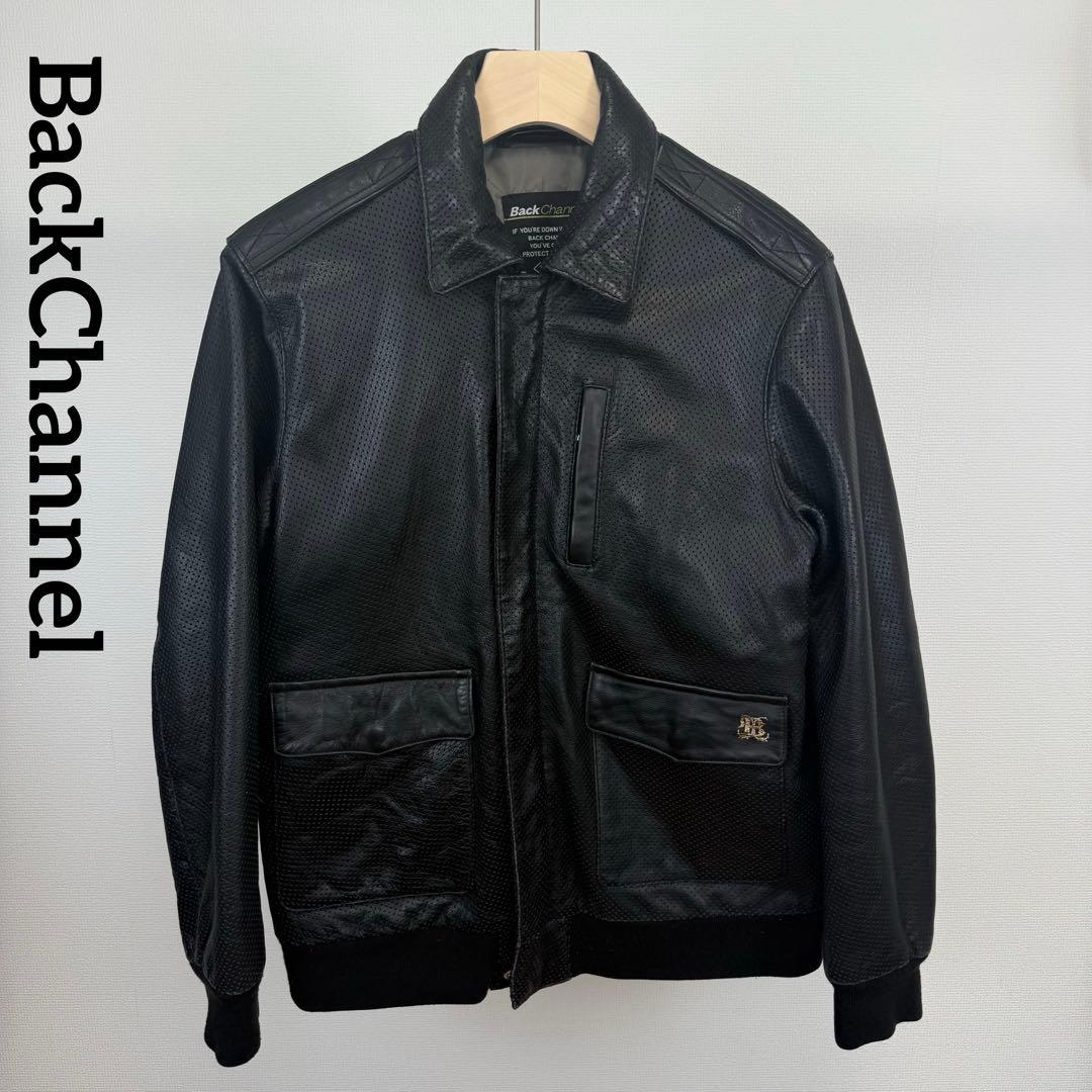 BackChannel バックチャンネル 牛革 パンチングレザージャケット 黒