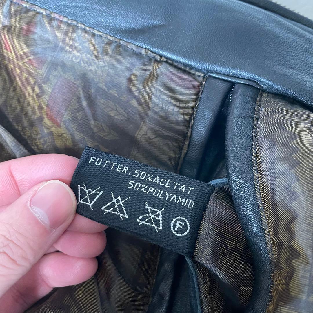 【3L相当】BARISAL 羊革　裏地総柄　 A-2 フライトジャケット