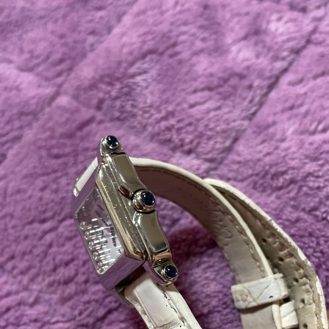 Chopard ホワイトレザー スクエア時計