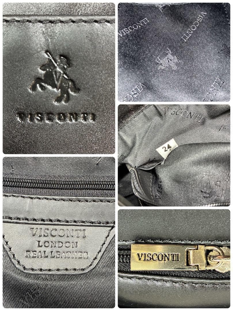 【美品】 ビスコンティ レザー メッセンジャーバッグ ブラック ショルダーバッグ