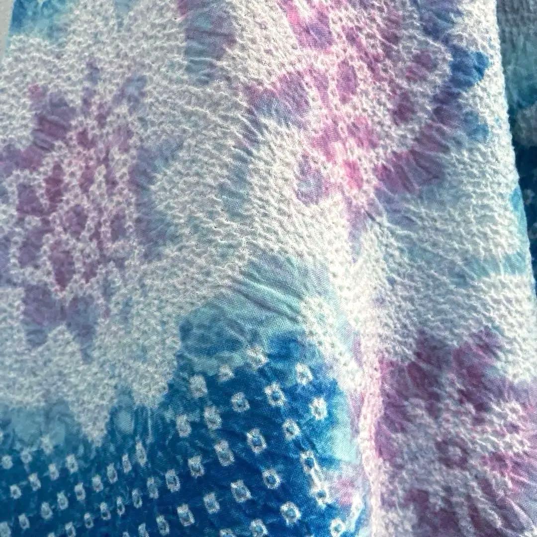 有松絞り・有松鳴海絞り　手縫い　上質浴衣　可愛い花模様　浴衣　No.2-250