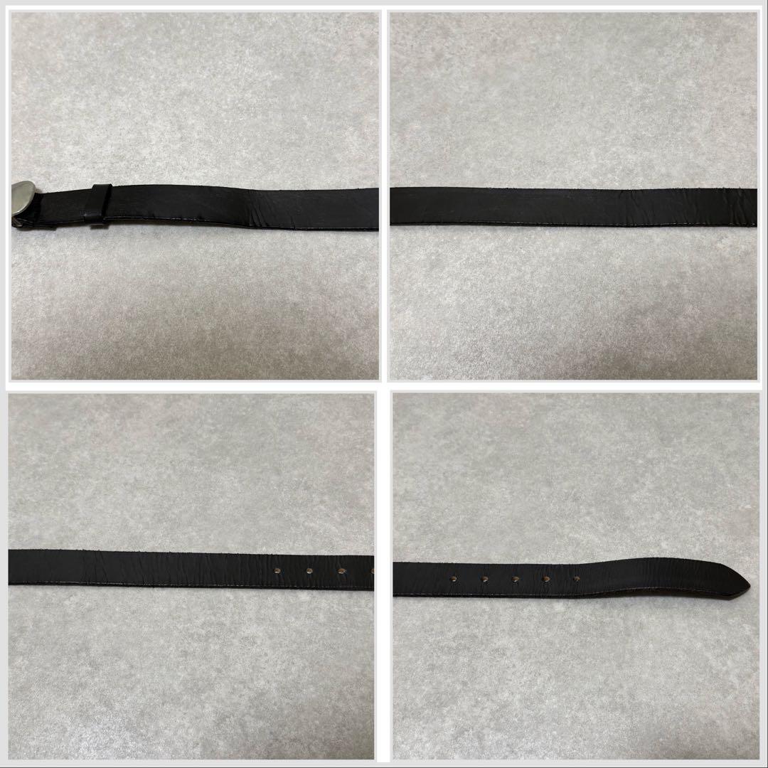 【ナイジェルケーボン】ベルト　ブライドルレザー　シルバーバックル　ブラック