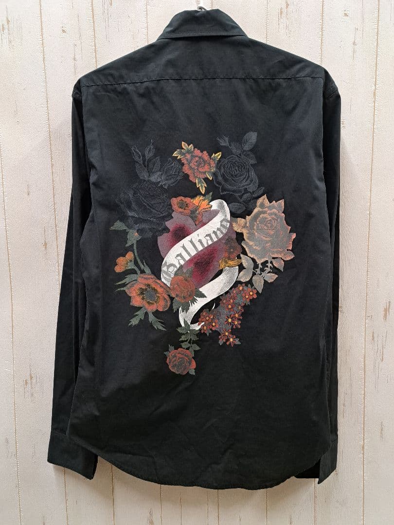 John Galliano ジョンガリアーノ 薔薇 ハート 長袖シャツ