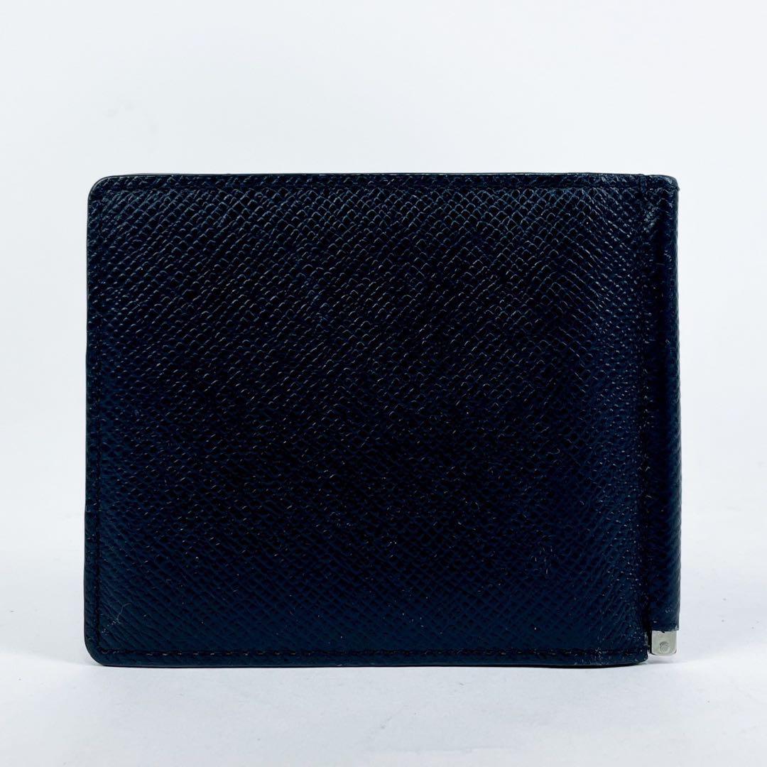 ✨美品✨ペッレモルビダ　マネークリップ　折り財布　日本製　ネイビー