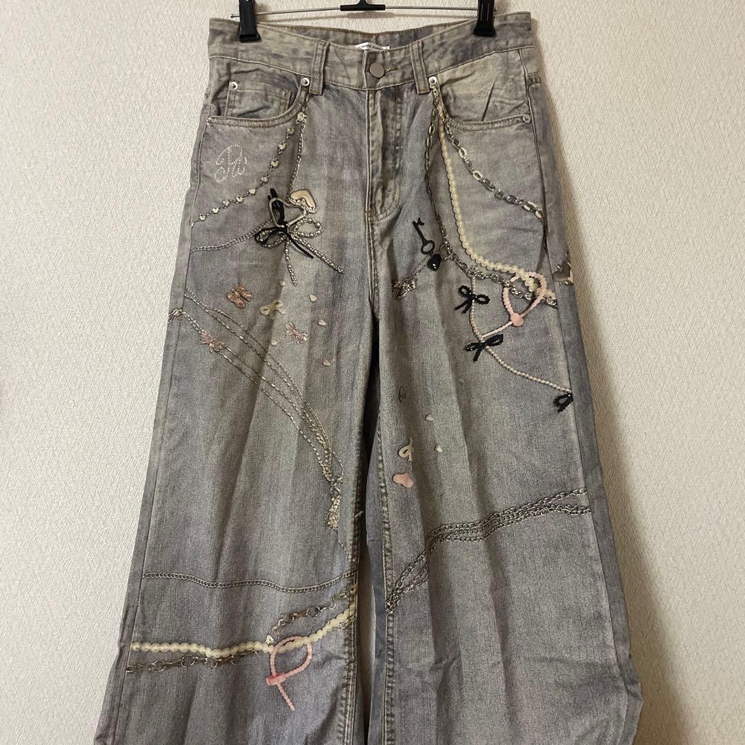 パンツ rouge by pomme toy print denim