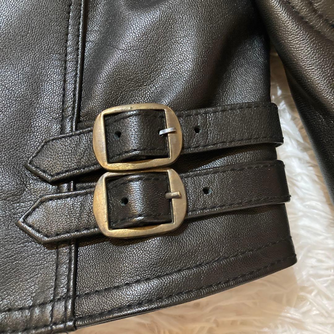 【極美品】DEGNER デグナー XL 黒 シングルライダース 山羊革　バイカー