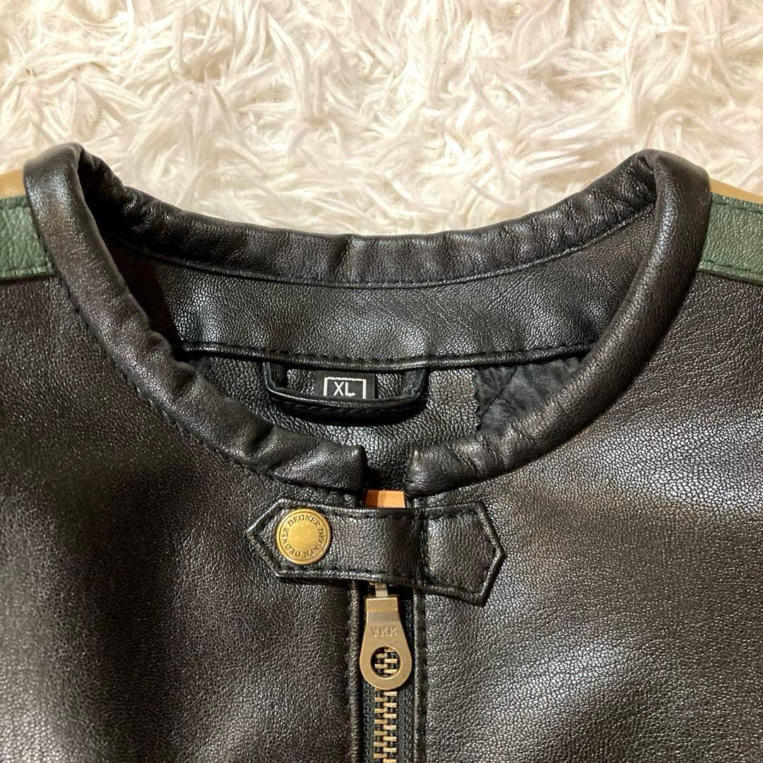 【極美品】DEGNER デグナー XL 黒 シングルライダース 山羊革　バイカー