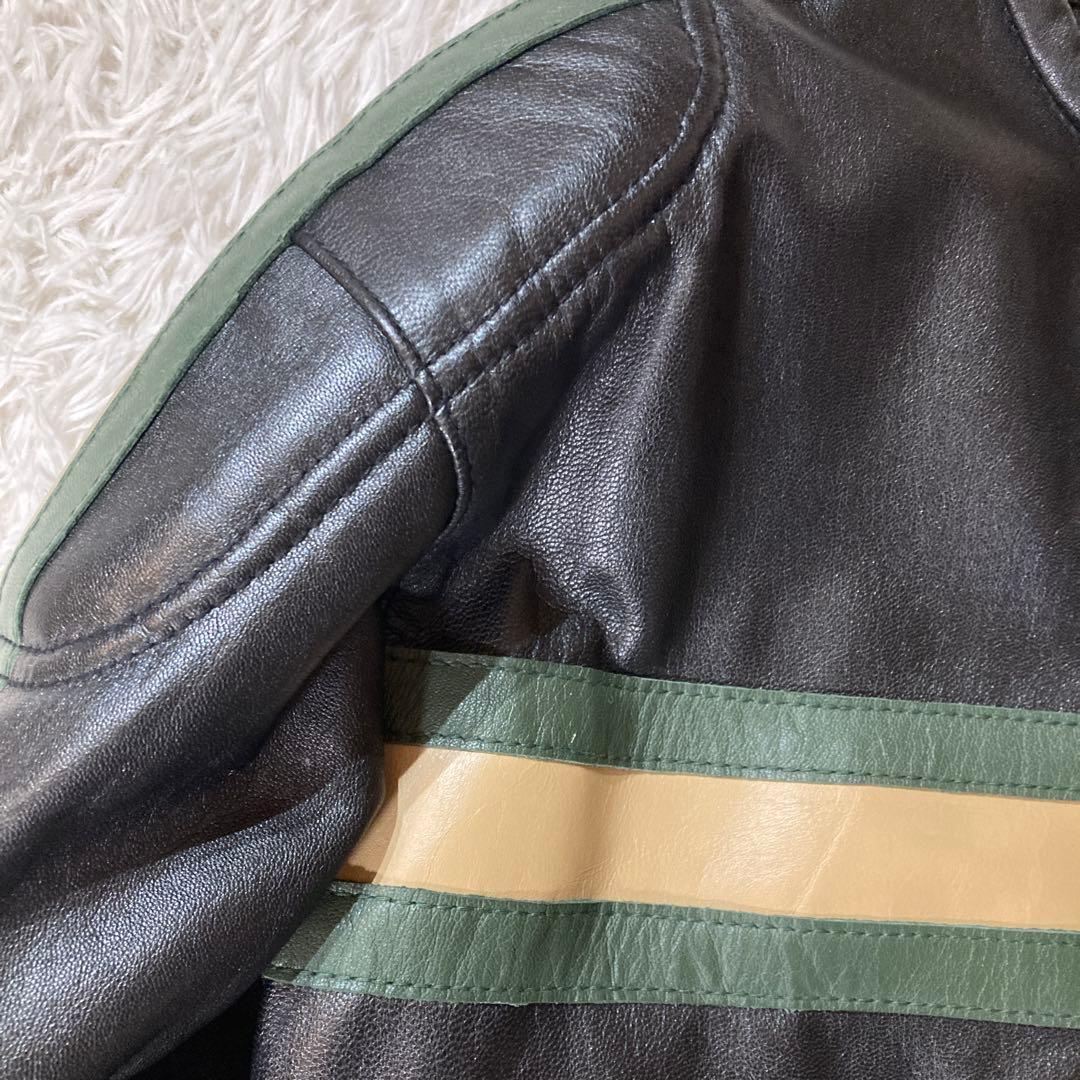 【極美品】DEGNER デグナー XL 黒 シングルライダース 山羊革　バイカー