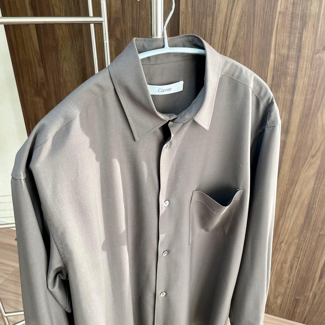Cornier Super180's WOOL SHIRTS グレー　美品 M
