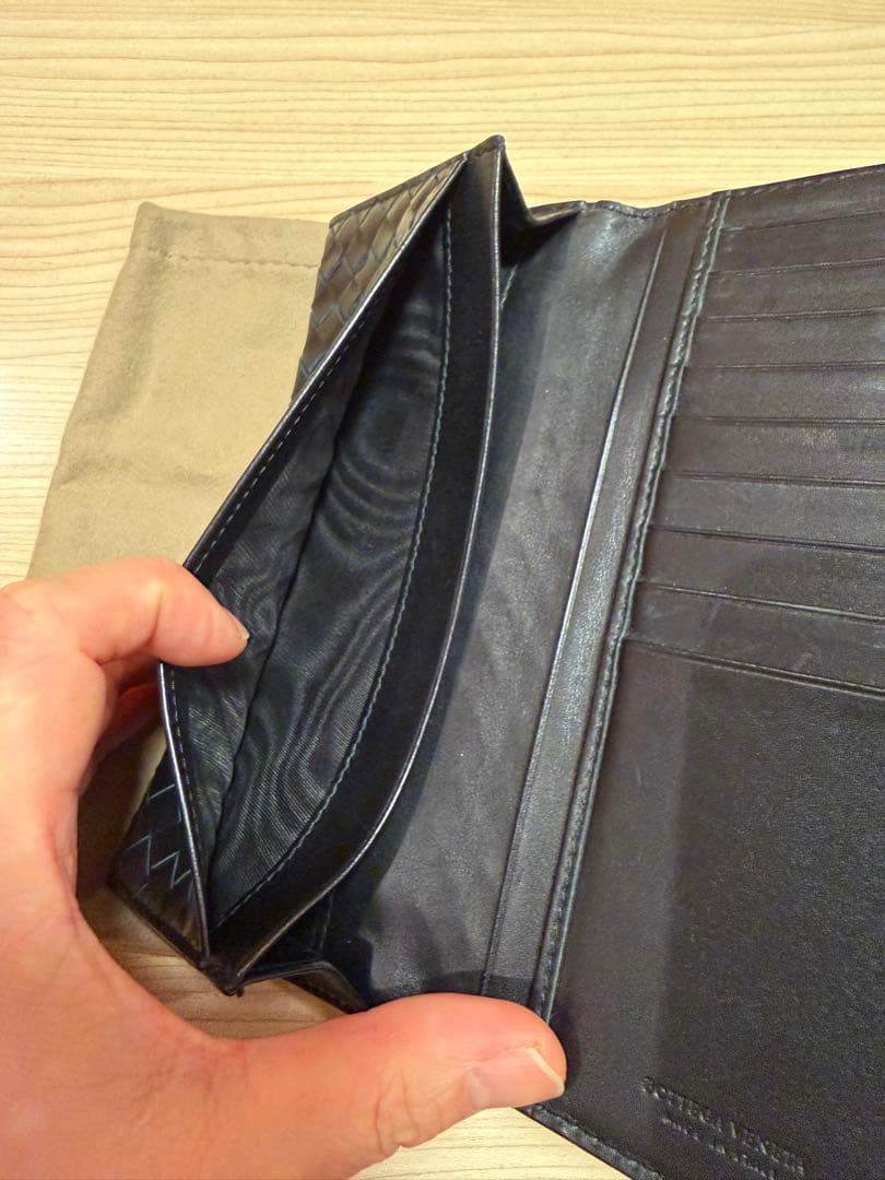 ボッテガヴェネタ イントレチャート ブラック 長財布 札入れ