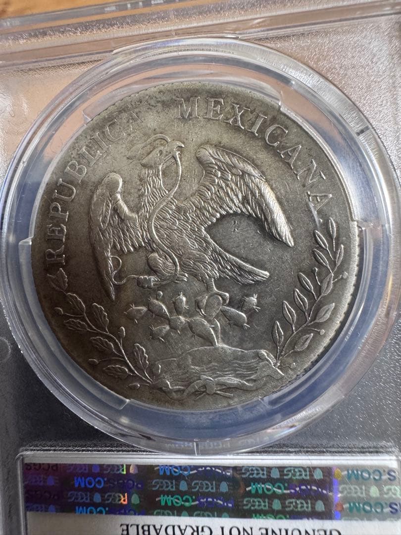 ★本物保証　メキシコ　自由の帽子　8レアル　銀貨　凖未使用　PCGS