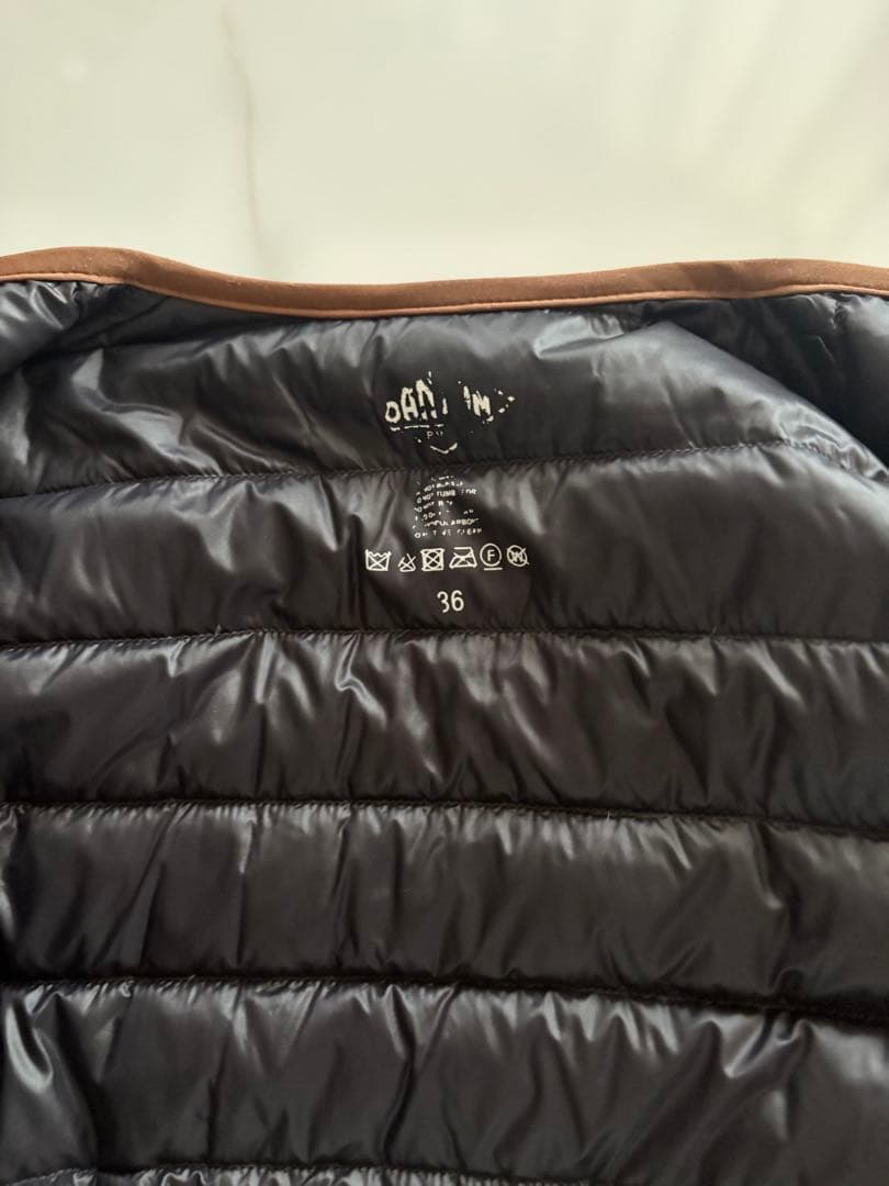 美品 ダントン インナーダウン ジャケット ノーカラー