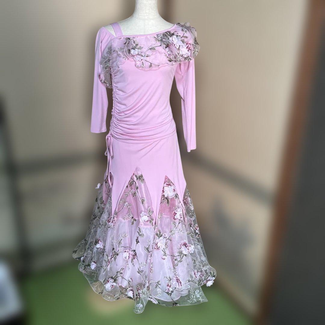 create-sun 可愛く　華やか　エレガント ピンク フラワー　ドレス