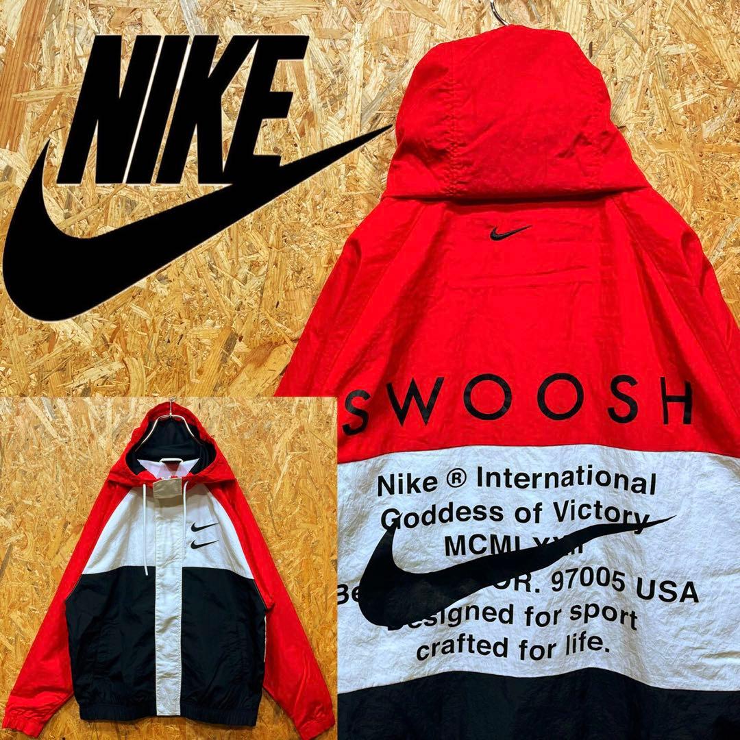 まさ ナイキ バックロゴ レアカラー ゆるだぼ00s ナイロン ジャケット