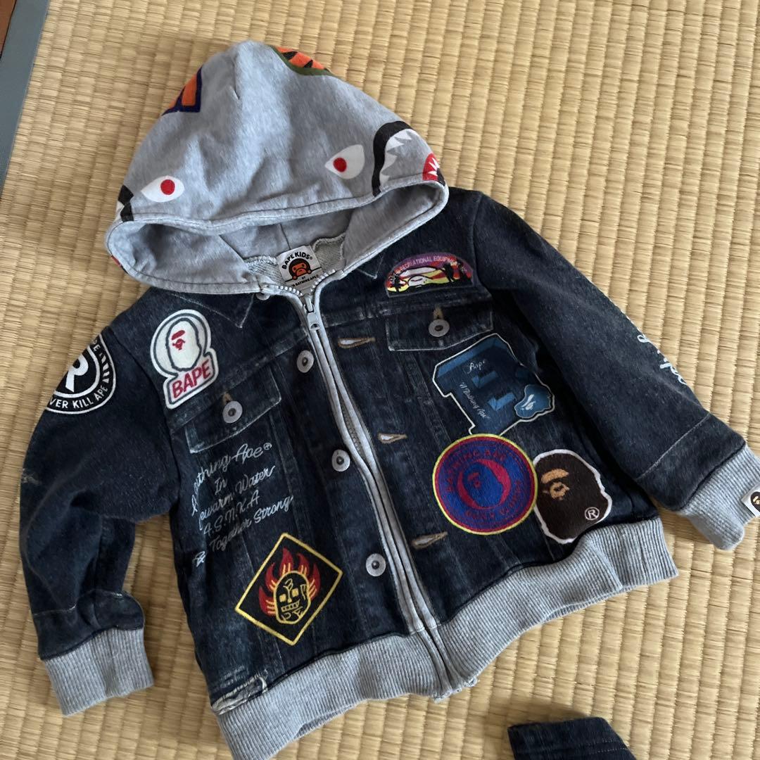 【稀少】BAPE KIDS シャーク　パーカーとパンツセット110cm