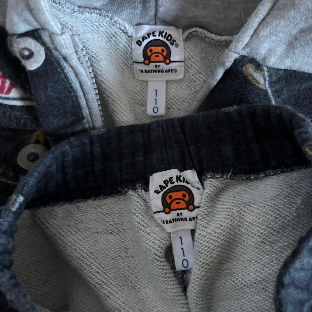 【稀少】BAPE KIDS シャーク　パーカーとパンツセット110cm