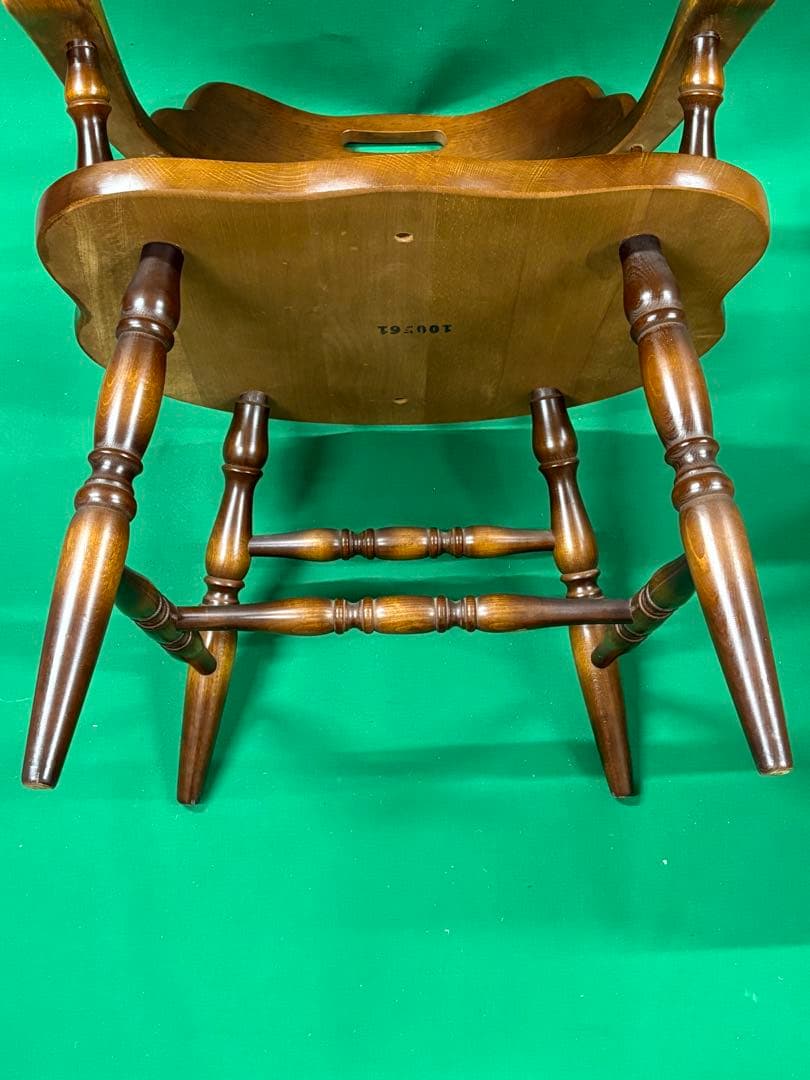 ②飛騨産業 キツツキマーク ウィンザーチェア アームチェア 椅子 イス 木製