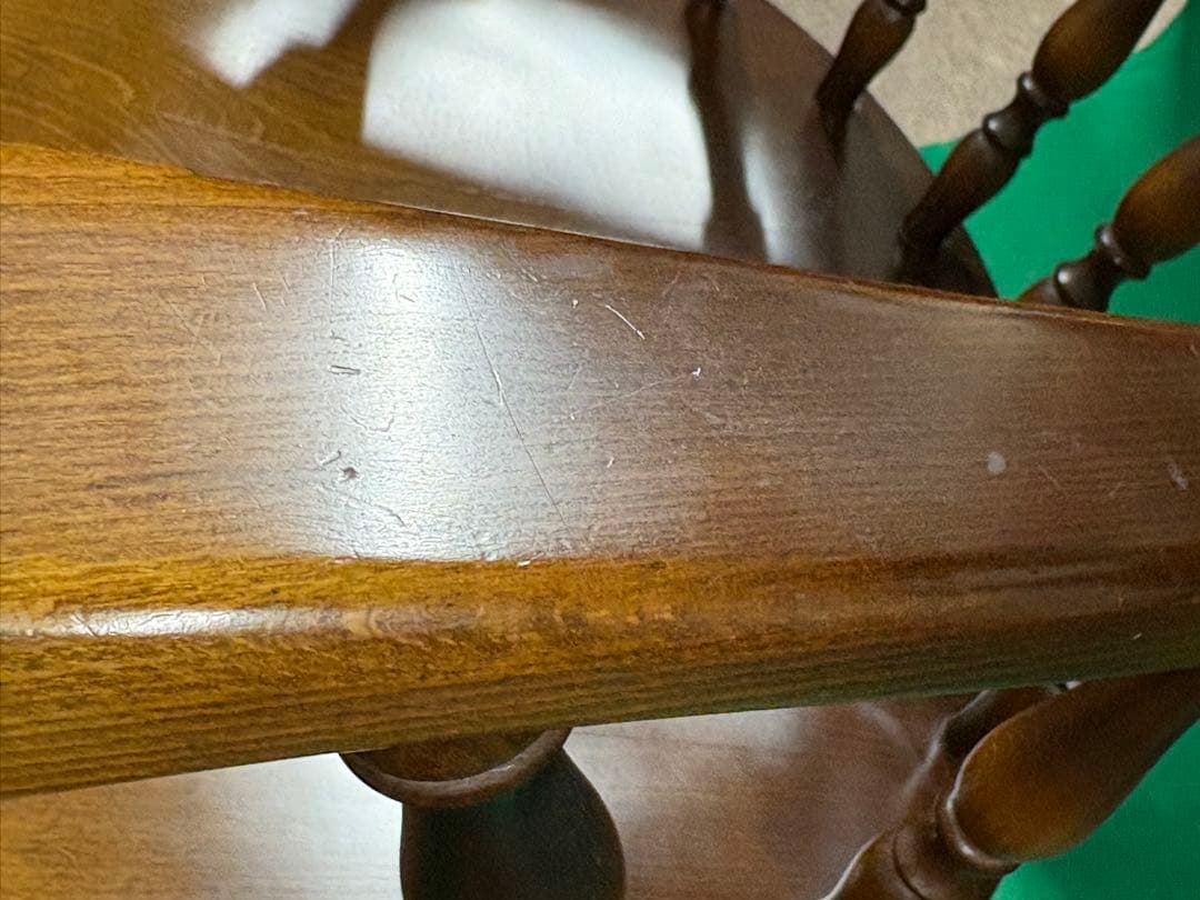 ②飛騨産業 キツツキマーク ウィンザーチェア アームチェア 椅子 イス 木製