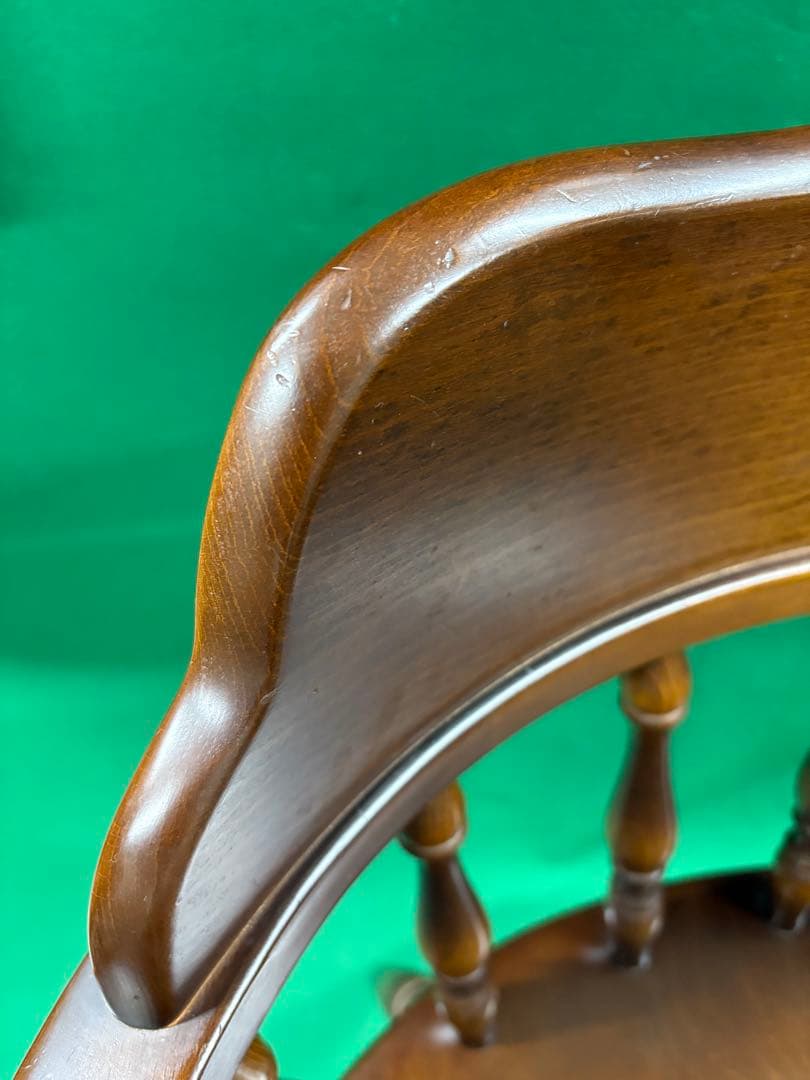 ②飛騨産業 キツツキマーク ウィンザーチェア アームチェア 椅子 イス 木製