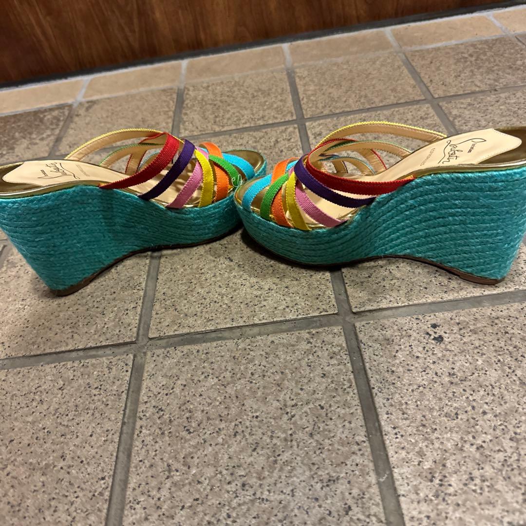 Christian Louboutin エスパドリーユ カラフル ウェッジヒール
