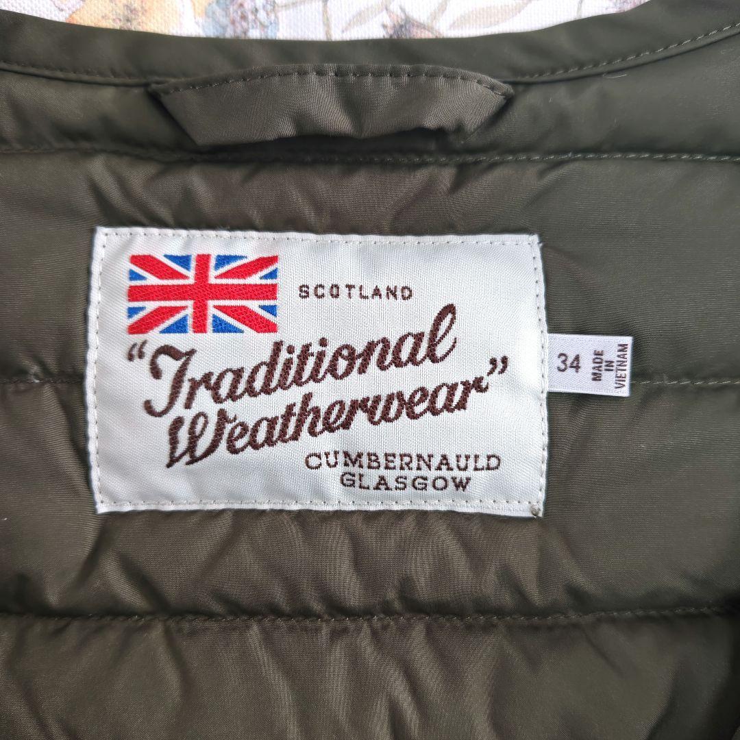 トラディショナルウェザーウェア　ARKLEY　ロングダウン　カーキ　34