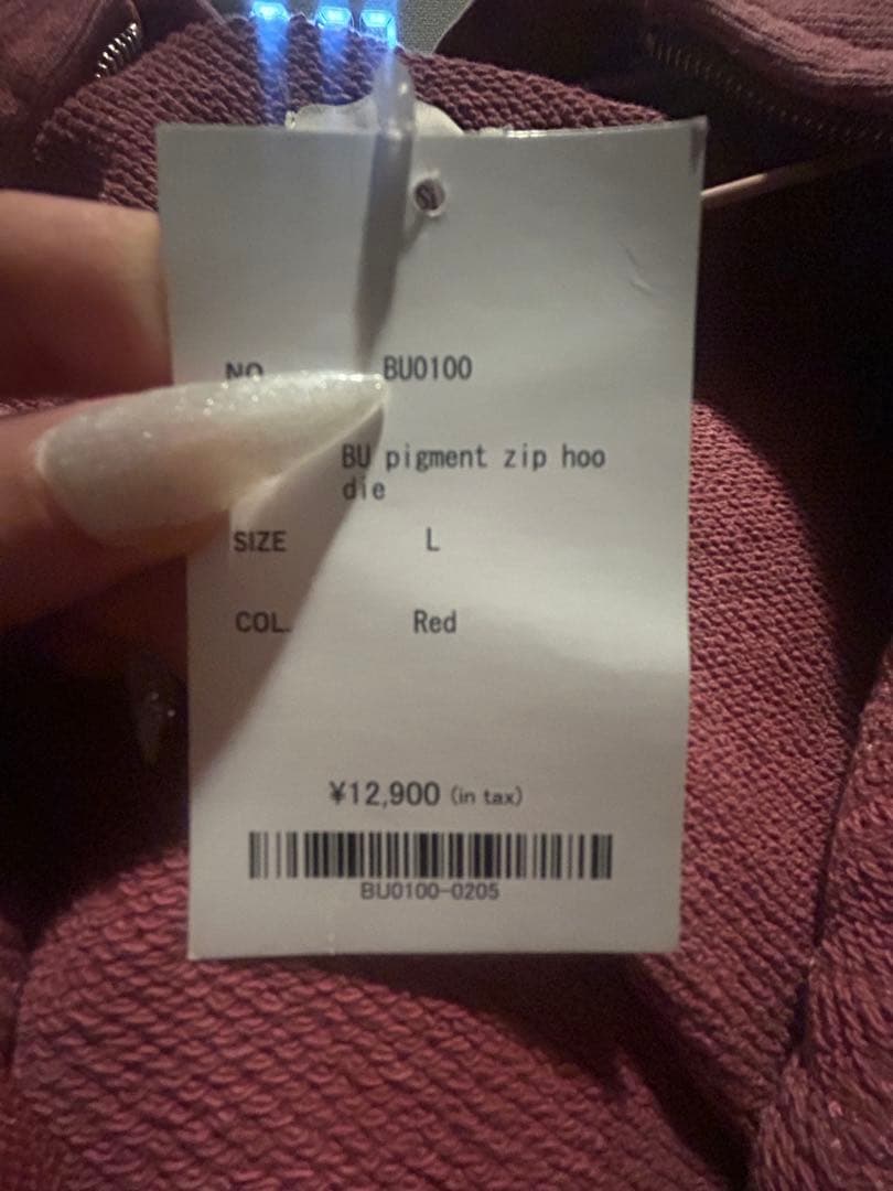 blessu バーガンディ ジップアップパーカー