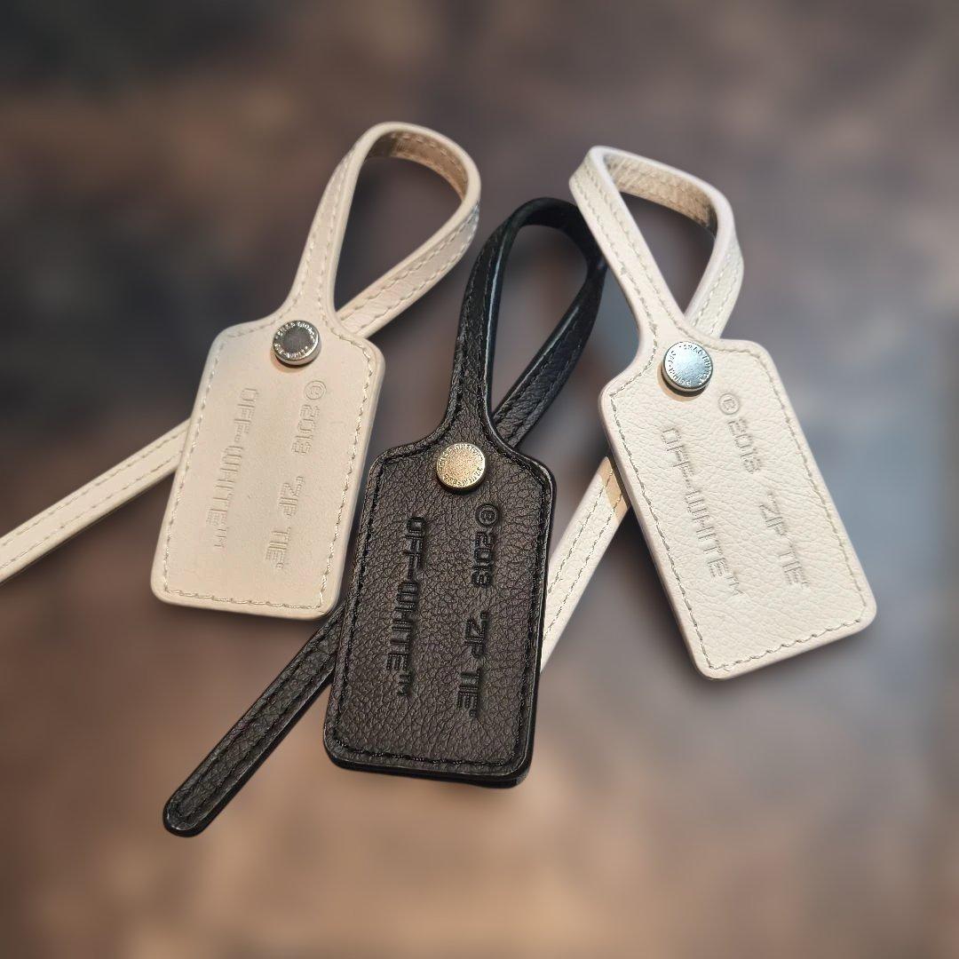 off-White オフホワイト レザー タグ型　チャーム　 3個セット