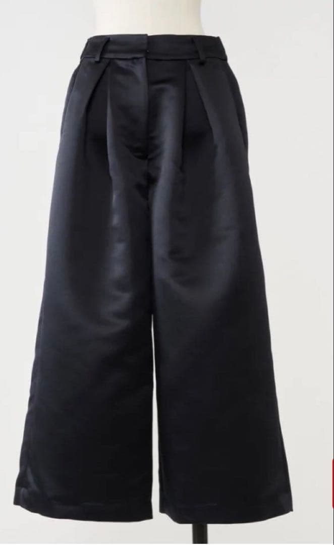 HEVE サテンフレアガウチョパンツ黒38