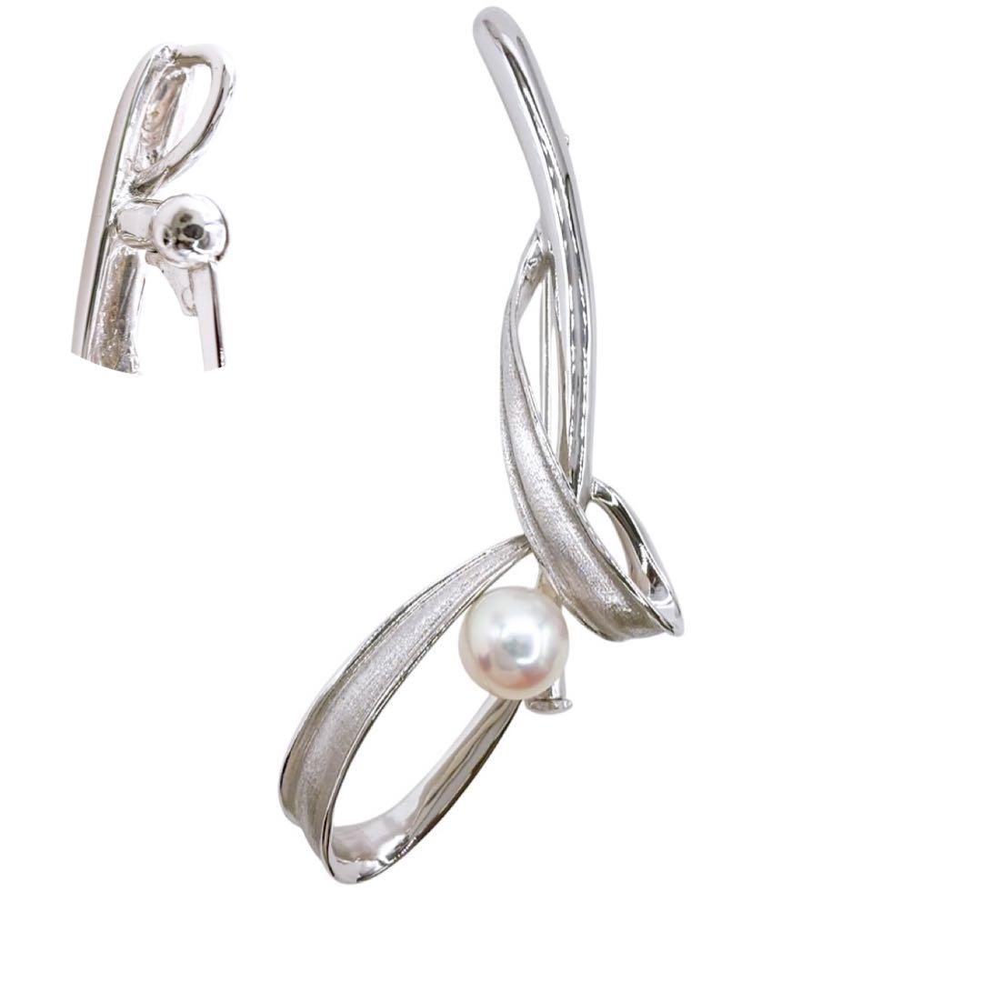 【美品】タサキ ブローチ ペンダントトップ パール 真珠 7mm大 シルバー