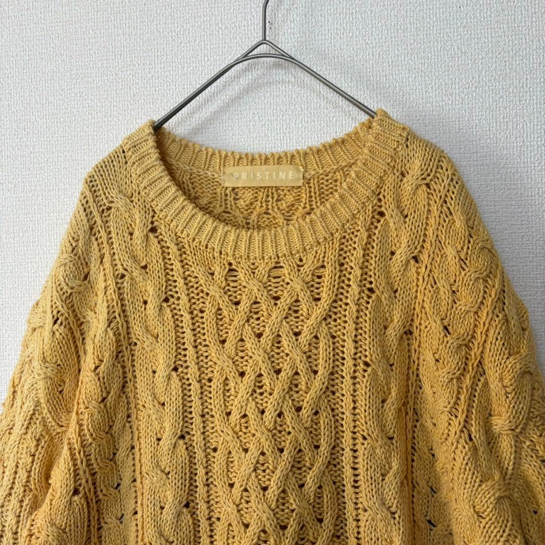 美品 PRISTINE プリスティン M オーガニックコットン ニット 草木染め